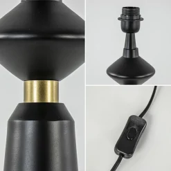 Lampvoet Ilvar mat zwart + antiek brons><noscript><img width=