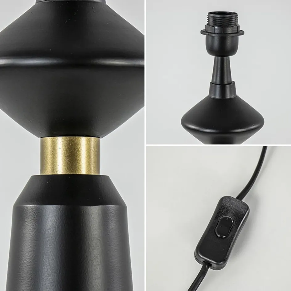 Lampvoet Ilvar mat zwart + antiek brons>Straluma Online