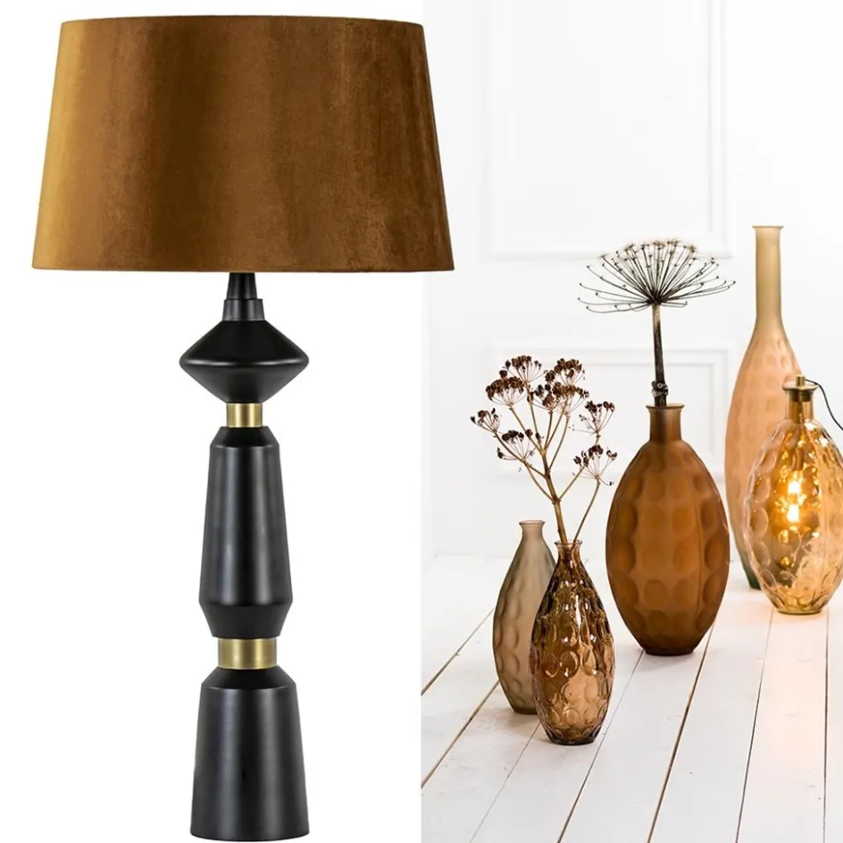 Lampvoet Ilvar mat zwart + antiek brons>Straluma Online