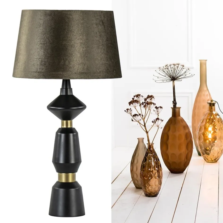 Lampvoet Ilvar zwart/mat goud z/kap>Straluma New