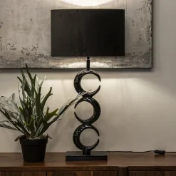 Lampvoet Maan shiny zwart exclusief kap><noscript><img width=