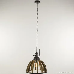 Landelijk hanglamp Djem hout/zink>Straluma Sale
