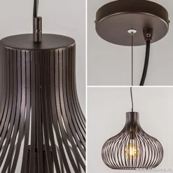 Landelijke draadlamp-hanglamp bruin 48cm><noscript><img width=