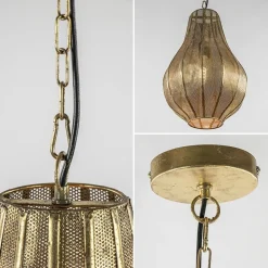 Landelijke druppel hanglamp goud Oosters><noscript><img width=