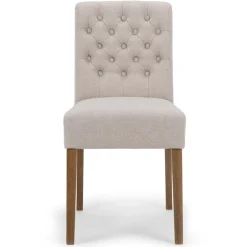 Landelijke eetkamerstoel stof met eiken pootjes>Straluma New