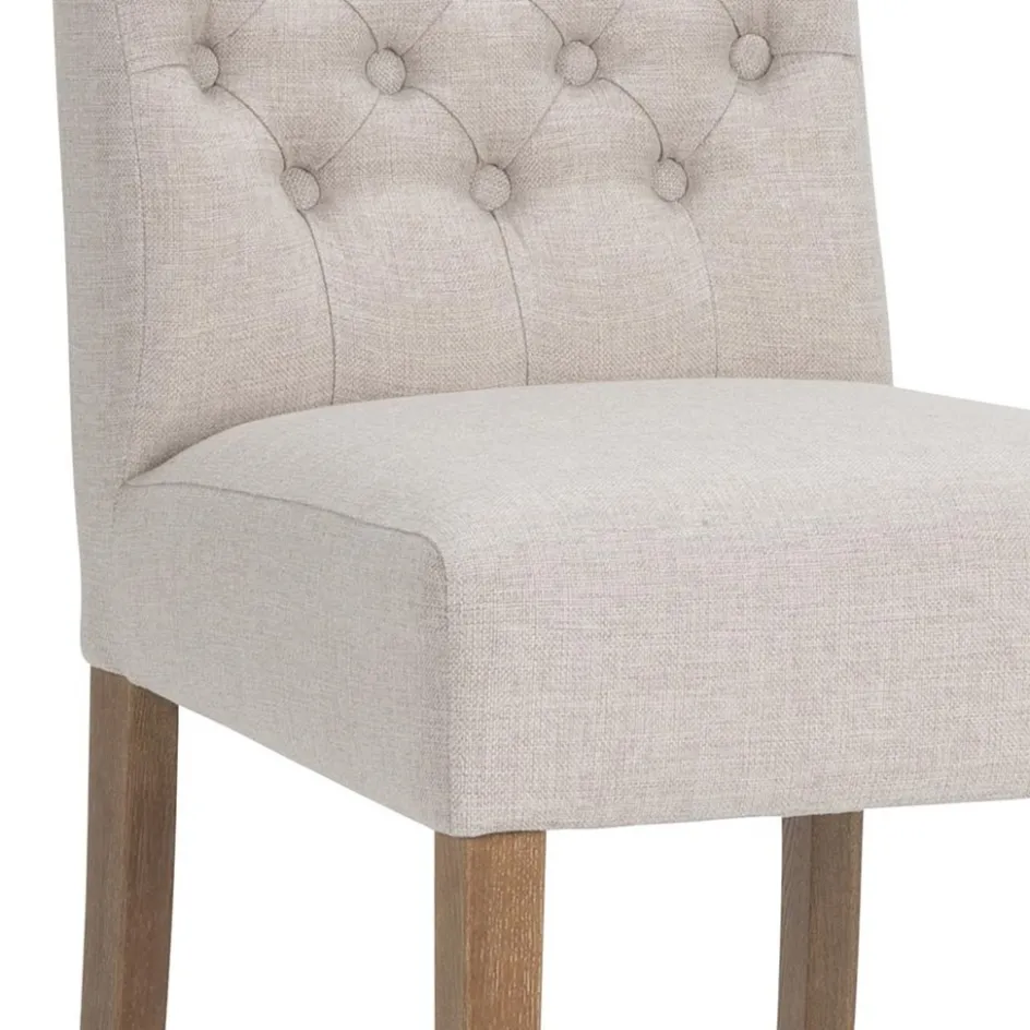 Landelijke eetkamerstoel stof met eiken pootjes>Straluma New