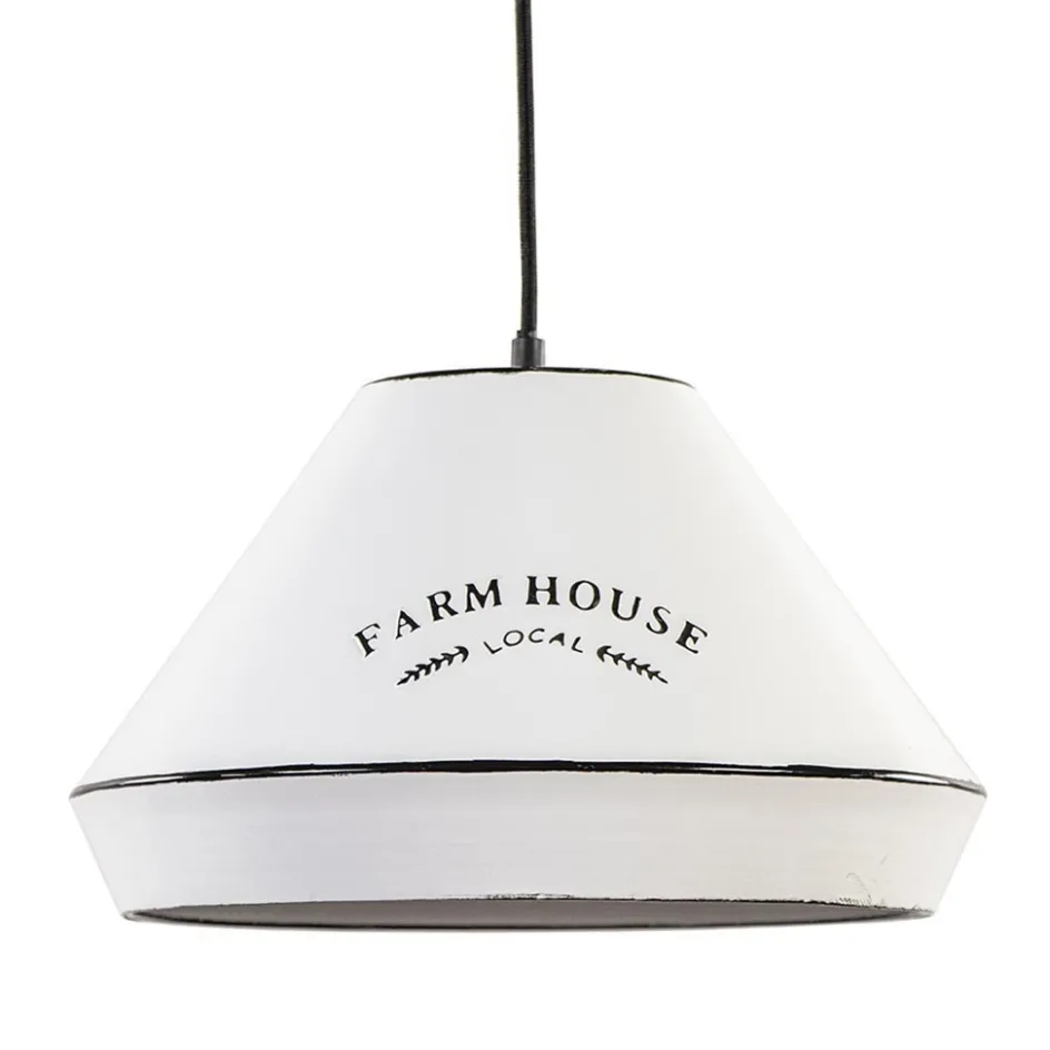 Landelijke hanglamp farm house wit met zwart Ø32 cm>Straluma Sale