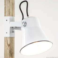 Landelijke 2-lichts vloerlamp hout met witte kappen><noscript><img width=