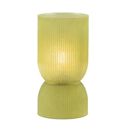 Landelijke Light and Living tafellamp olijfgroen op batterijen Phoebe>Straluma