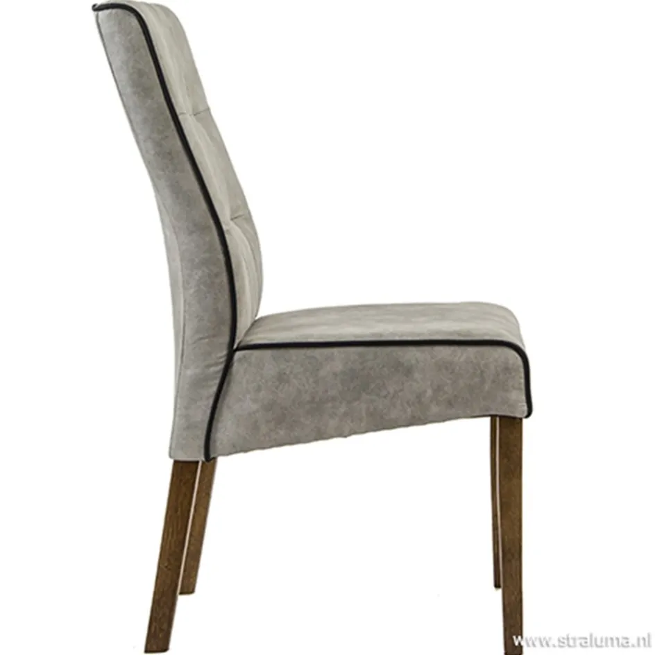 Landelijke stoel grijs met zwarte bies>Straluma