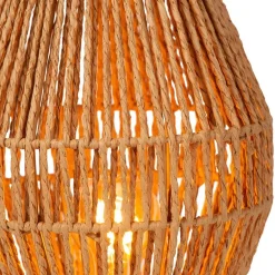 Landelijke tafellamp papier naturel met zwart></noscript>Straluma Hot