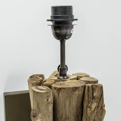 Landelijke wandlamp Bluma hout exclusief kap><noscript><img width=