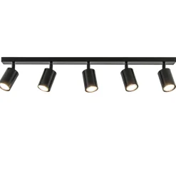 Langwerpige GU10 5-lichts opbouwspot mat zwart>Straluma Online