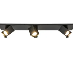 Langwerpige 3L opbouwspot met vierkante spots zwart>Straluma Best