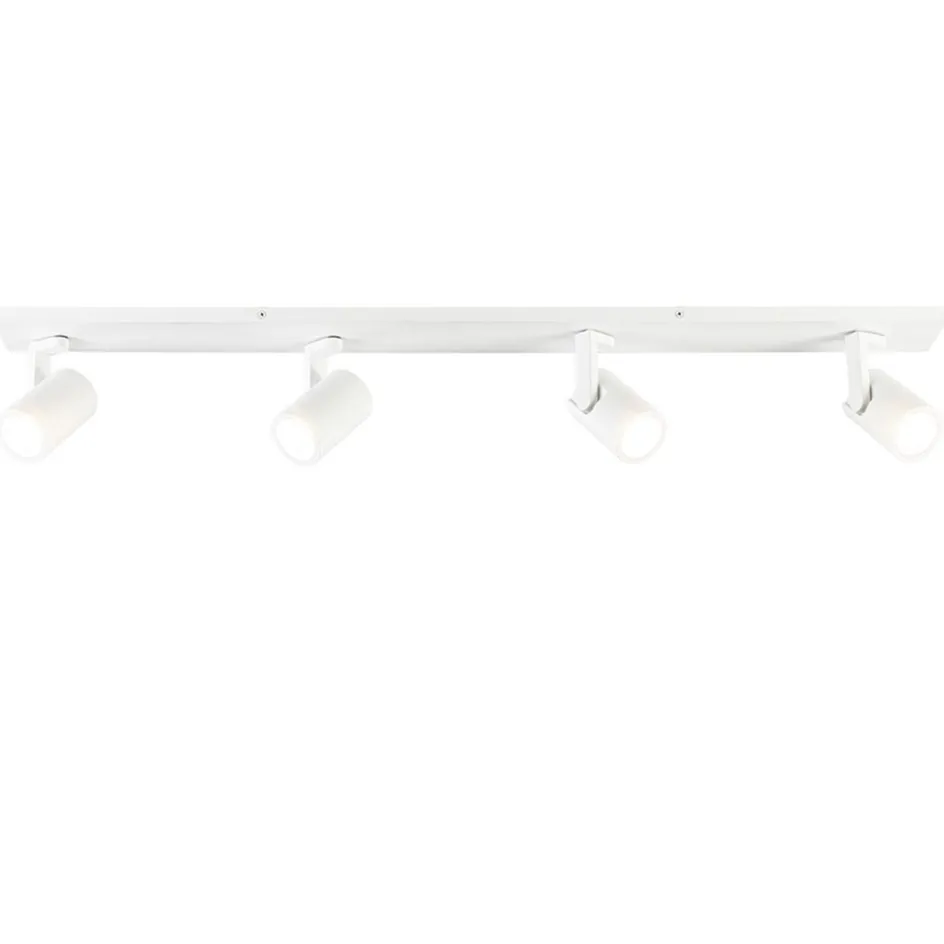 Langwerpige 4-lichts opbouwspot mat wit GU10>Straluma Online