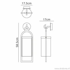 Lantaarn buitenlamp antraciet met glas IP54><noscript><img width=