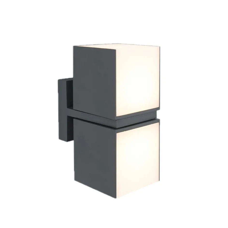 LED buitenlamp dubbele kubus draaibaar grijs IP54>Straluma Discount