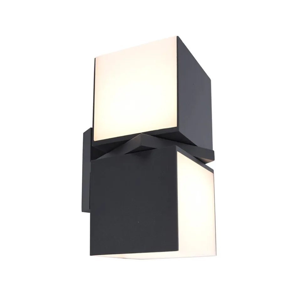LED buitenlamp dubbele kubus draaibaar grijs IP54>Straluma Discount