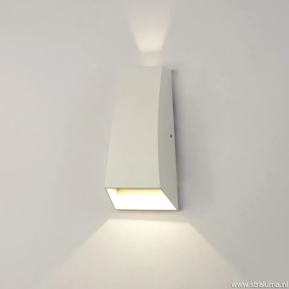 LED buitenlamp up+down wit aluminium IP54>Straluma Hot