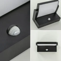 LED buitenlamp zwart met draaibare kap en sensor><noscript><img width=