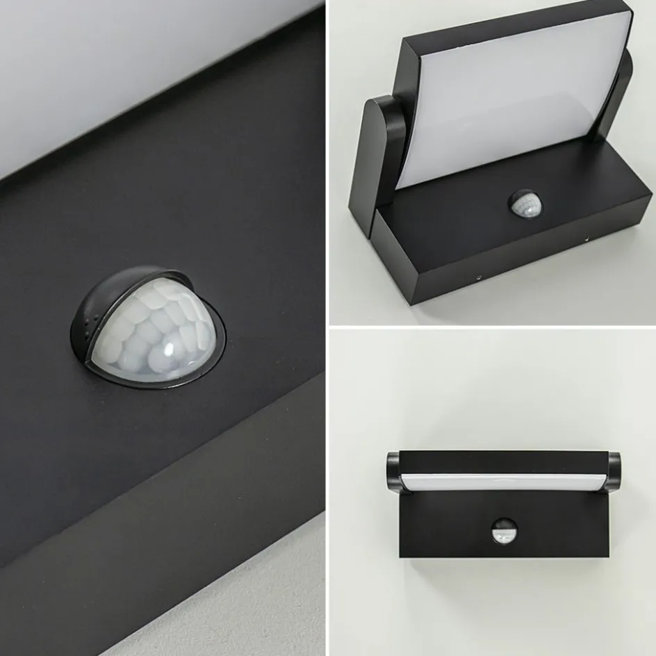 LED buitenlamp zwart met draaibare kap en sensor>Straluma Hot