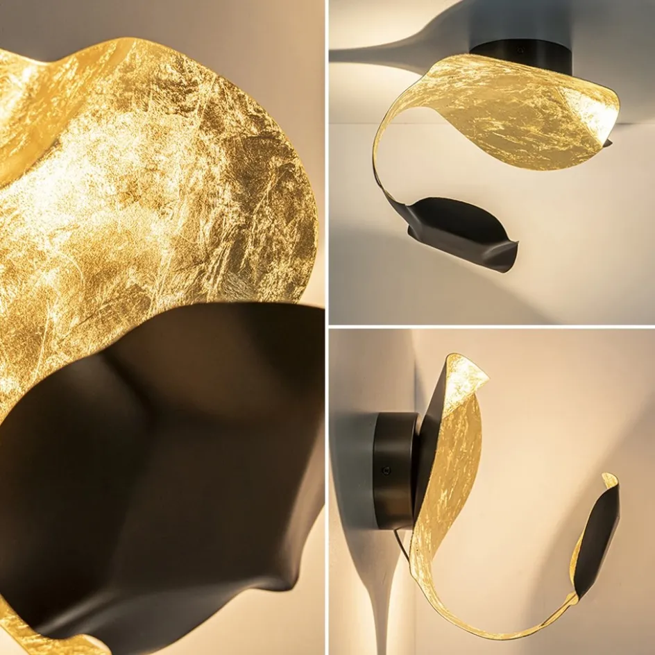 LED design wand/plafondlamp brons met goldleaf>Straluma New