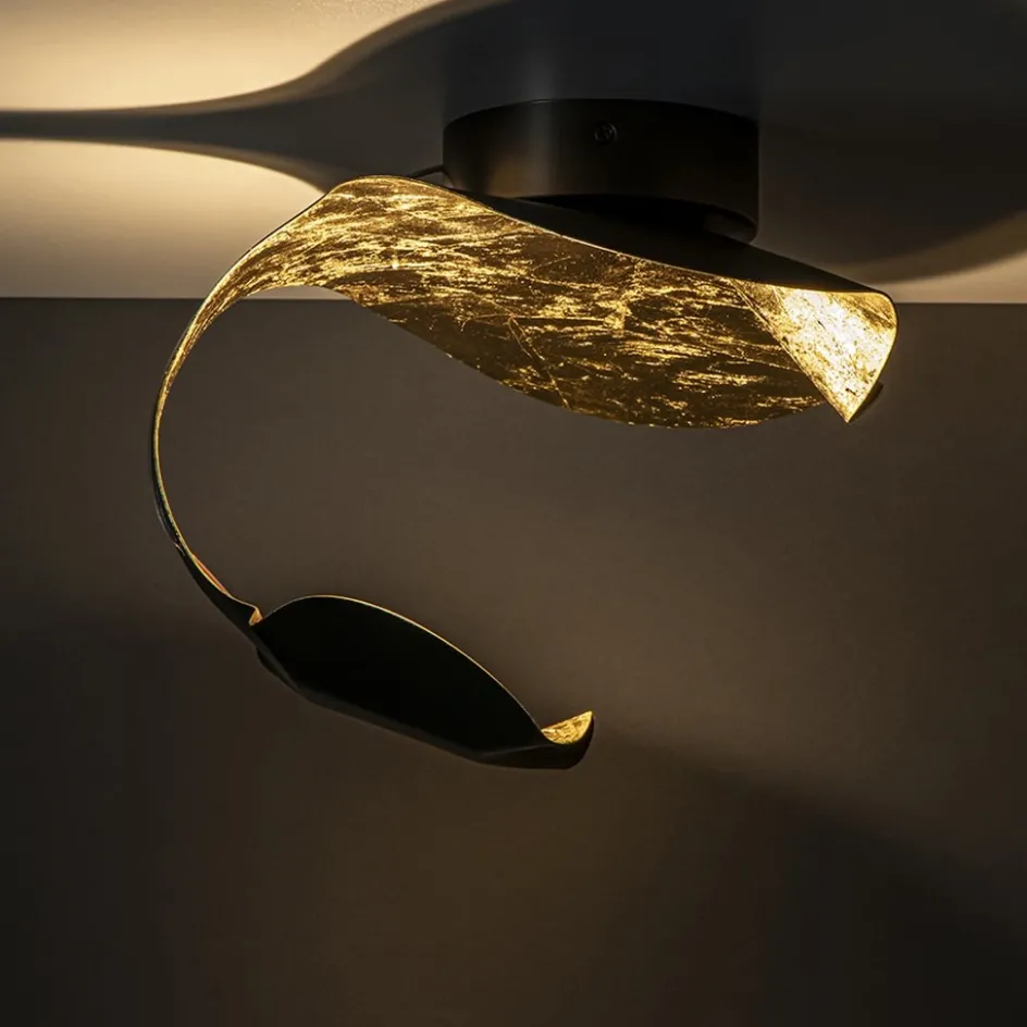 LED design wand/plafondlamp brons met goldleaf>Straluma New