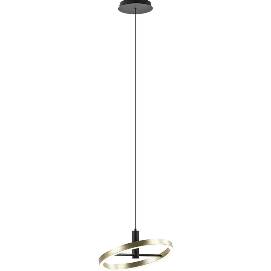 LED hanglamp Circle zwart/goud 3-standen dimbaar>Straluma Hot