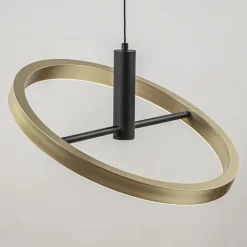 LED hanglamp Circle zwart/goud 3-standen dimbaar><noscript><img width=