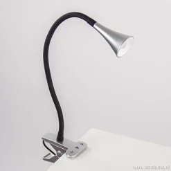 LED klemlamp/klemspot zwart met zilver><noscript><img width=