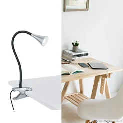 LED klemlamp/klemspot zwart met zilver><noscript><img width=