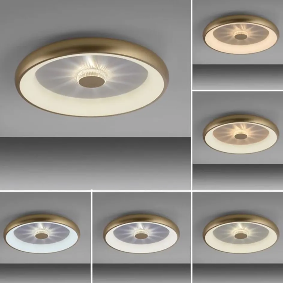 LED plafondlamp goud met kristaleffect>Straluma Outlet