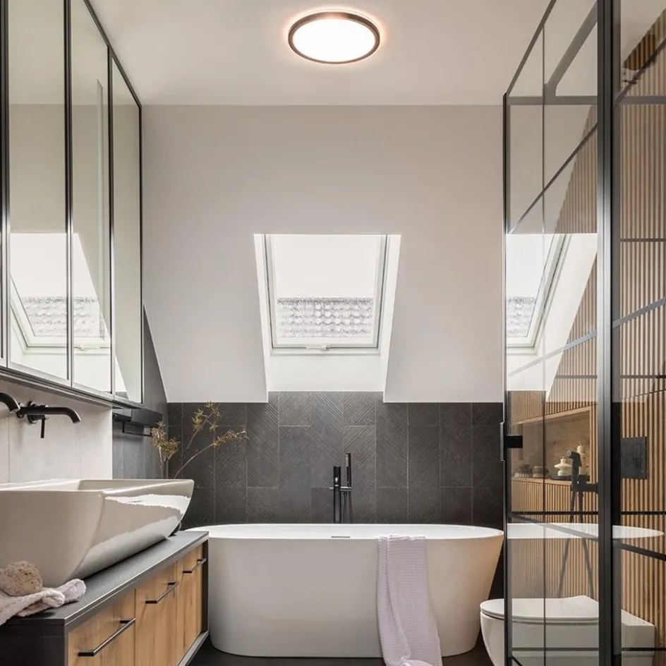 LED plafondlamp met 3 licht opties zwart rond>Straluma New