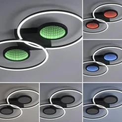 LED plafondlamp zwart ringen met RGB en memory><noscript><img width=