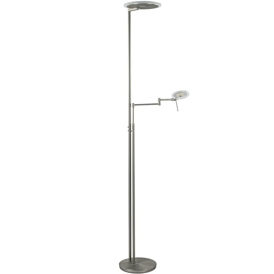 LED vloerlamp staal met uplighter en helder glas>Straluma New