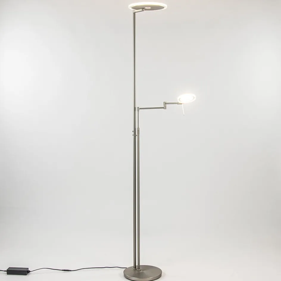 LED vloerlamp staal met uplighter en helder glas>Straluma New
