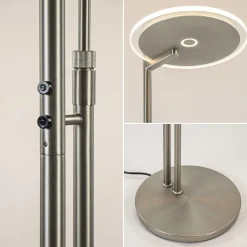 LED vloerlamp staal met uplighter en helder glas><noscript><img width=