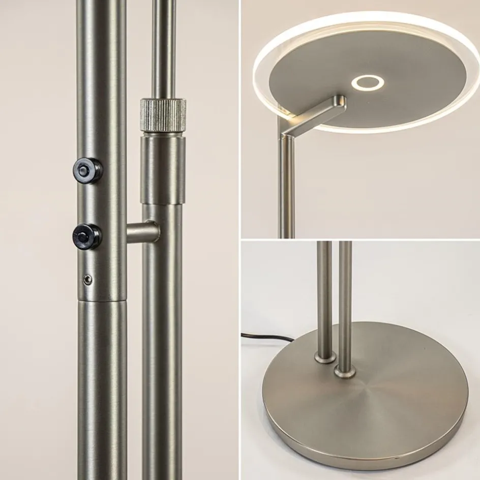 LED vloerlamp staal met uplighter en helder glas>Straluma New