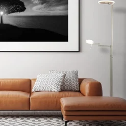 LED vloerlamp staal met uplighter en helder glas><noscript><img width=