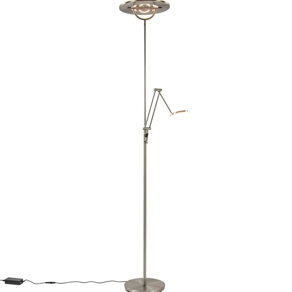 LED vloerlamp staal met uplighter en leeslamp>Straluma Outlet