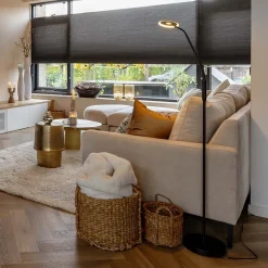 LED vloer/leeslamp mat zwart metaal verstelbaar></noscript>Straluma Hot