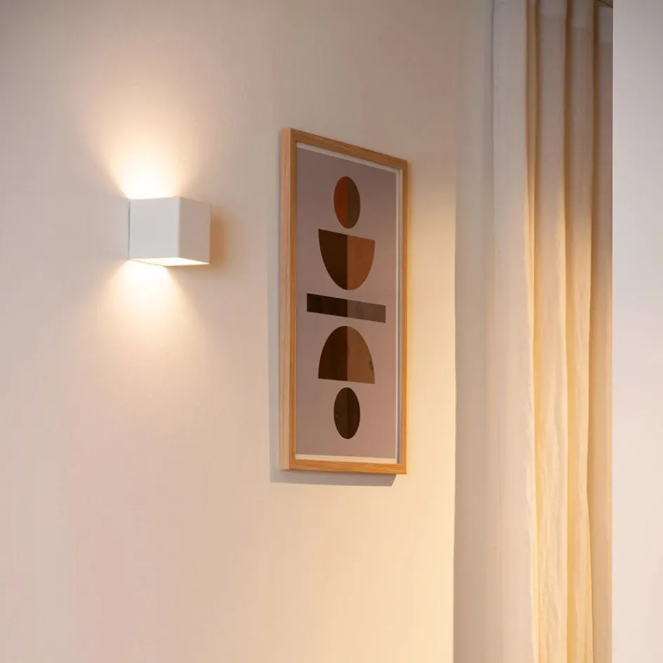 LED wandlamp oplaadbaar wit vierkant IP54>Straluma Discount