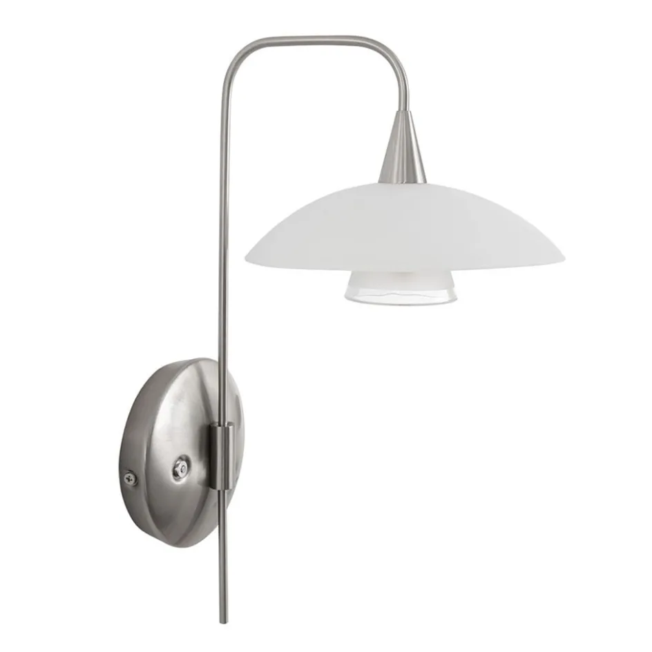 LED wandlamp staal met glas inclusief snoer>Straluma Online