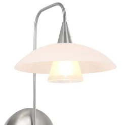 LED wandlamp staal met glas inclusief snoer><noscript><img width=