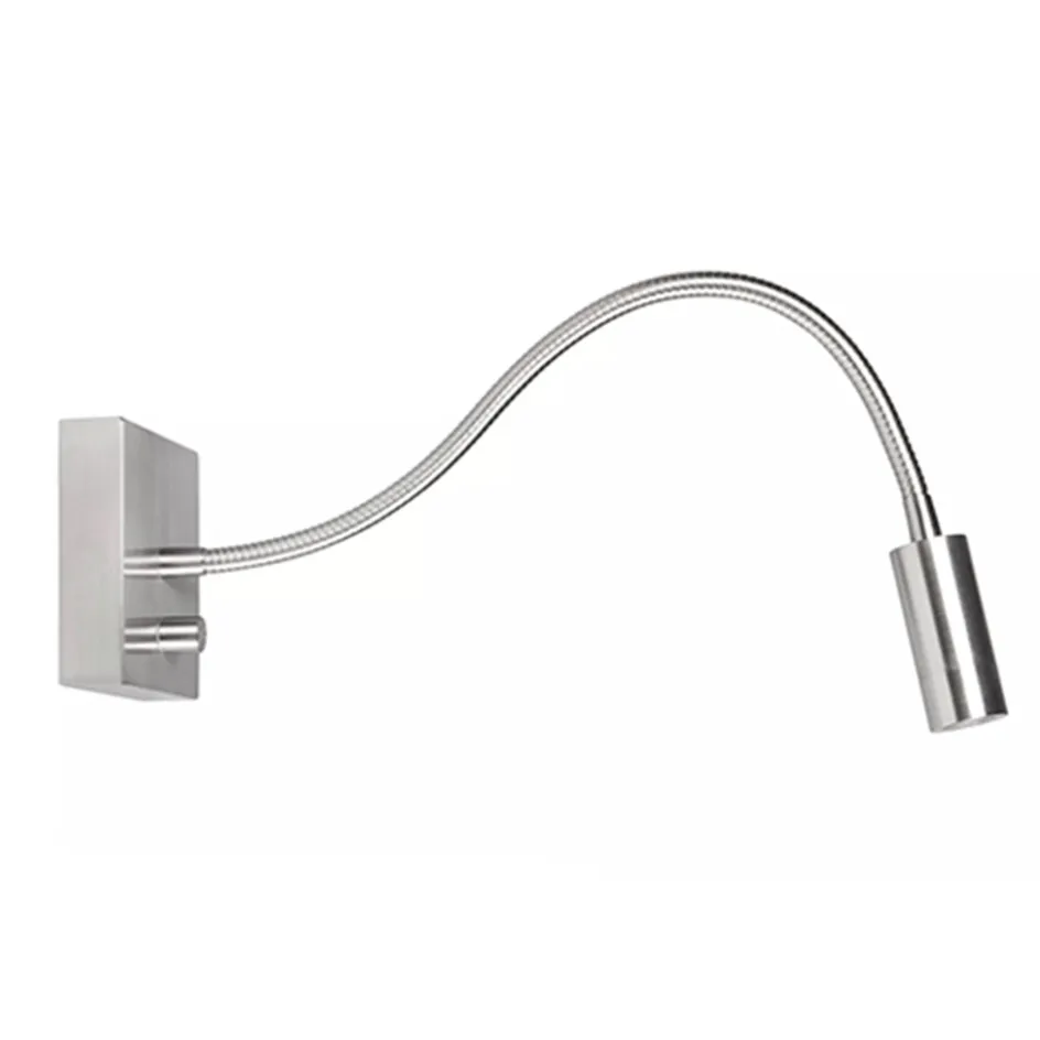 LED wandlamp/bedlamp flexibel staal>Straluma