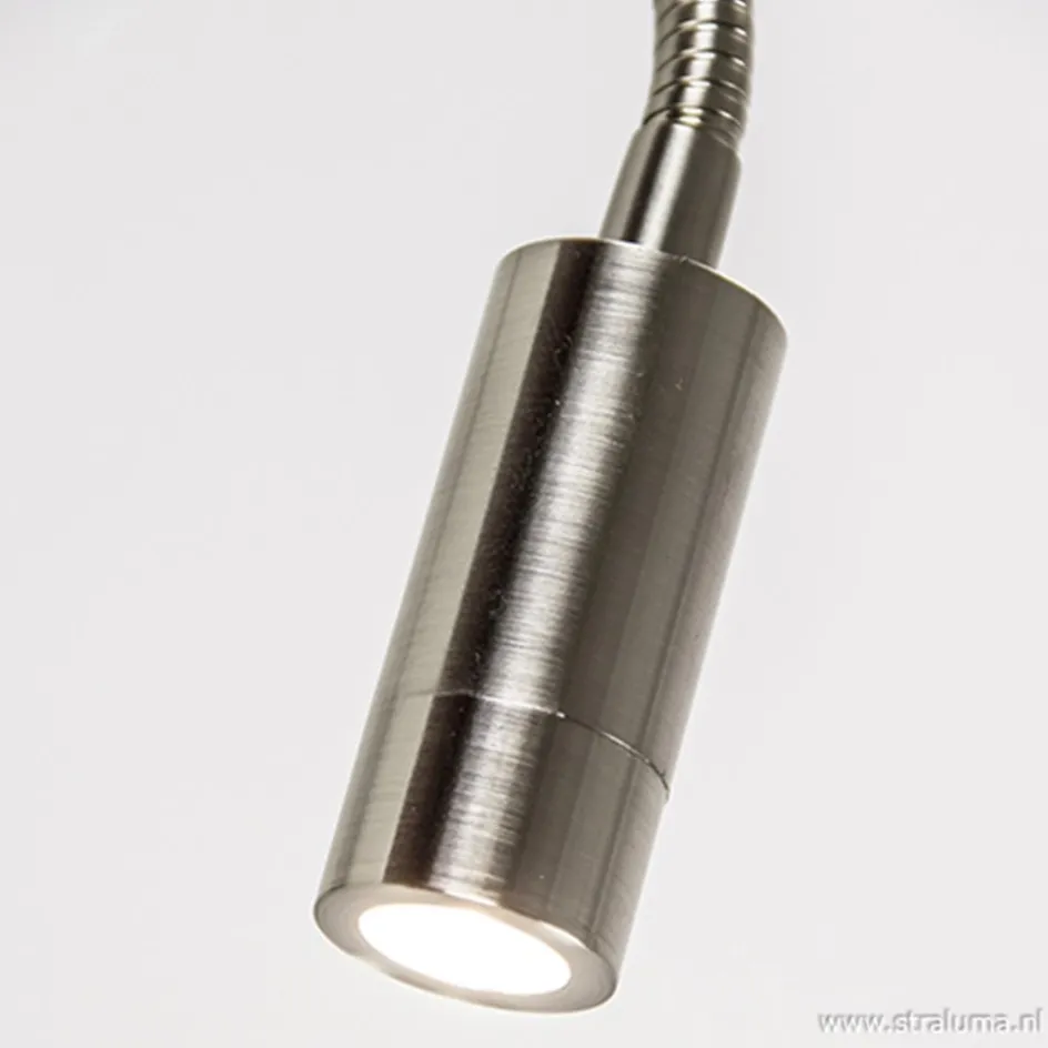 LED wandlamp/bedlamp flexibel staal>Straluma