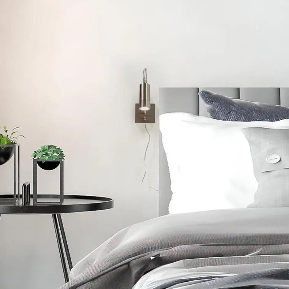 LED wandlamp/bedlamp flexibel staal>Straluma