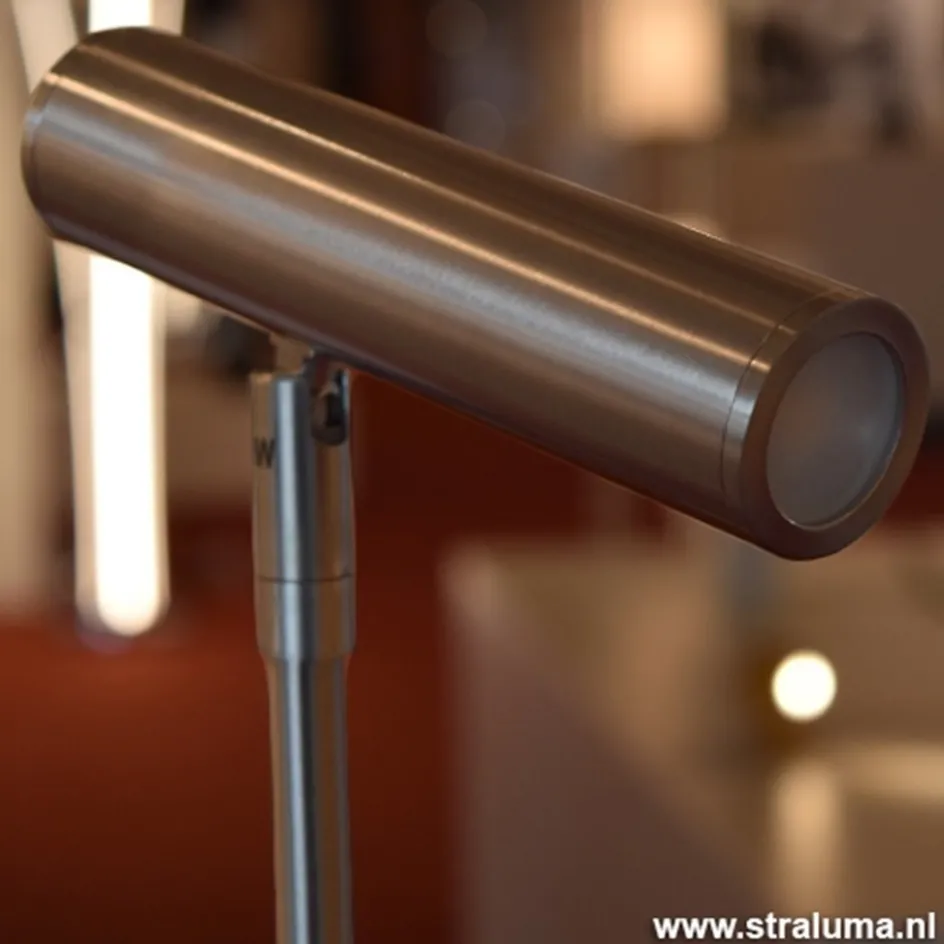 Leeslamp nikkel led + tastdimmer>Straluma Hot