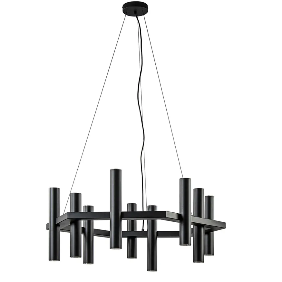 12-Lichts design hanglamp 6-hoekig mat zwart>Straluma Clearance