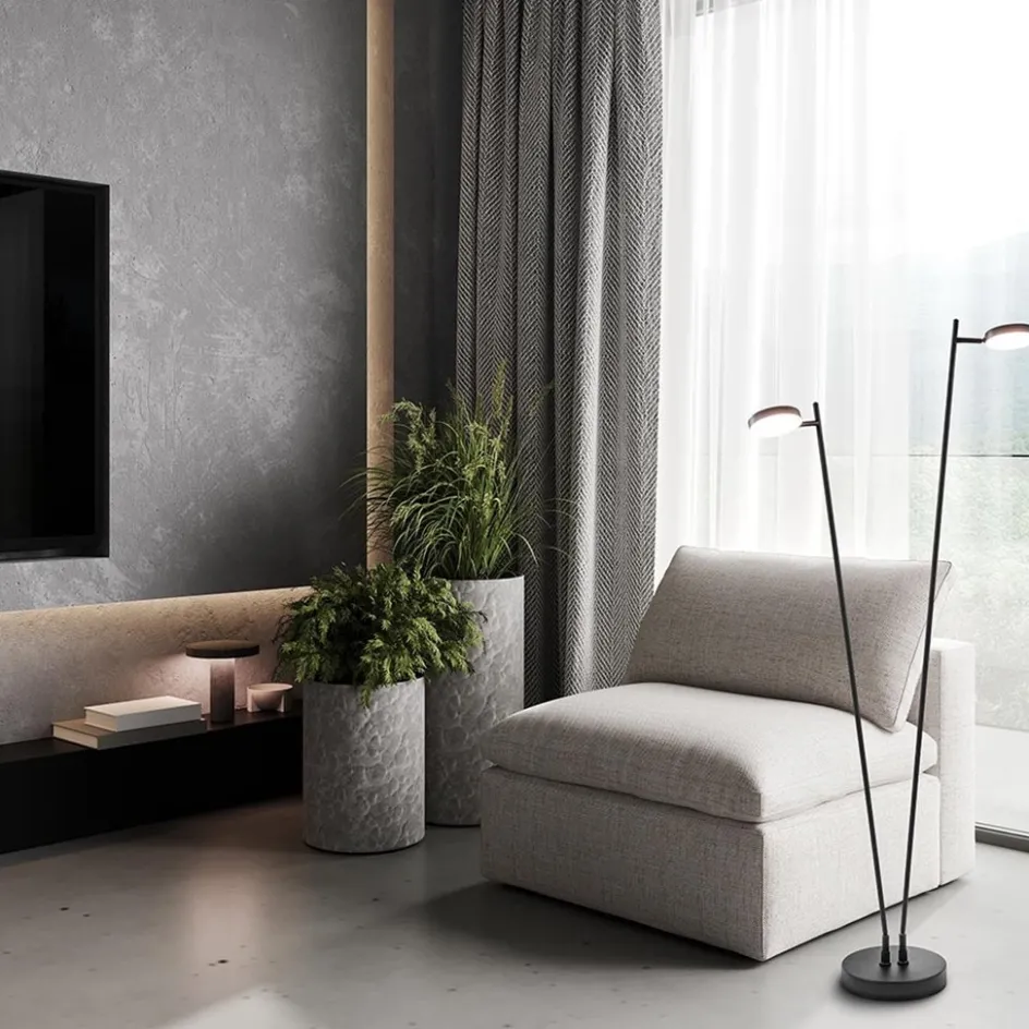 2-Lichts design vloerlamp LED op batterij dimbaar>Straluma Best